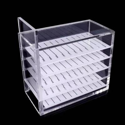 China Custom Acrylic Eyelash Extension Organizer Box Eyelash Extension Tile Wick Organizer Storage With Case Cover W11.5xD6.2xH10cm Or Customize for sale