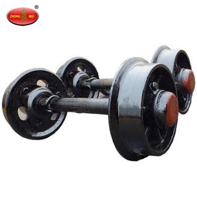 China energy & Mining Ore Cart Wheel Set Cast Iron Mine Car Wheel Assembly Steel Mine Wheel Set for sale