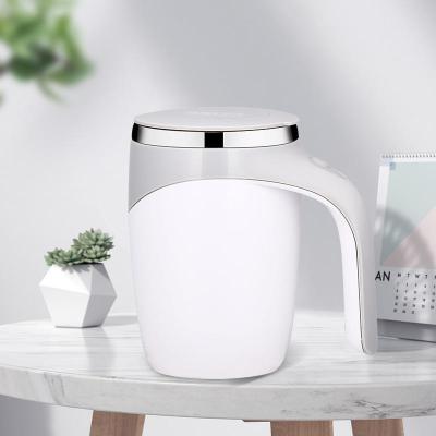 China Self 2022 380ml Sustainable Automatic Magnetic Stirring Coffee Mug Travel Stainless Steel Blending Coffee Mug With Lid for sale