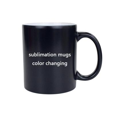 China Viable wholesale custom personalized mugHeat black ceramic sensitive magic color changing sublimation coffee mugs for sale