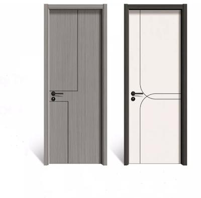 China White modern minimalist solid wood bedroom door interior door high strength and corrosion resistance soundproof door for sale