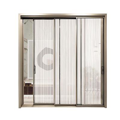 China Modern ultra narrow aluminum tempered glass door frame high strength and corrosion resistance style sliding door for sale