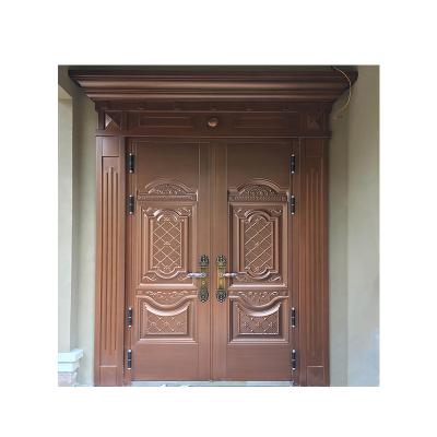 China High Strength And Corrosion Resistance American Style Double Door Leaf Metal Entry Door for sale