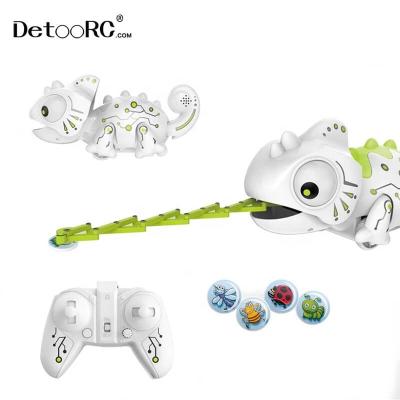 China Eating Insect Detoo Remote Control Toys 2.4G RC Animal Funny Dinosaur With Chameleon Dinosaur Light Toys Eating Insect rc kids animal toys for sale