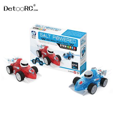 China DIY TOY Detoo Diy Stem Plastic mini car toy red blue for boys and girls playing 2022 new slat hydro power game for sale