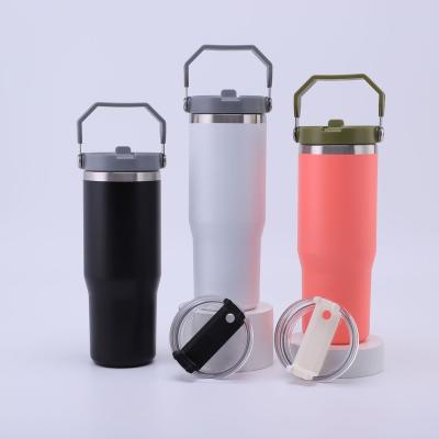 China Sustainable New Design 20oz 30oz Double Wall Stainless Steel Tumbler Wholesale With Handle For Car for sale