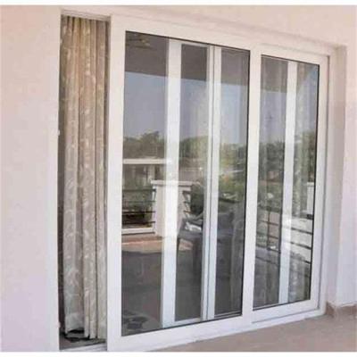 China Hot Selling Magnetic Screen Double Magnetic Screen Cheap Door UPVC Vinyl Vertical Glass Sliding Door for sale