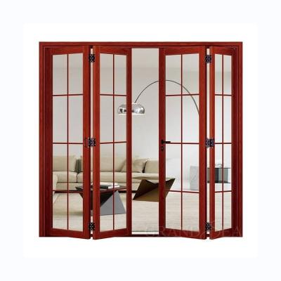 China Modern Aluminum Magnetic Screen Folding Door Elegant Design For House Luxury Aluminum Alloy Door for sale