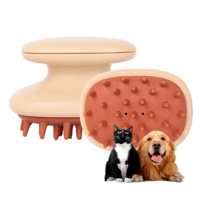 China Stocked Running Bulk Pet Massage Bath Brush Eco-Friendly Soft Durable TPR Bristle Brush Dogs Cats Shower Grooming for sale