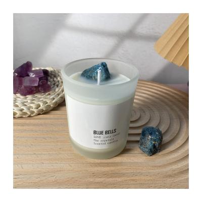 China Birthdays Blue Bells Scented Candle Crystal Dry Flower Soy Scented Candle for sale