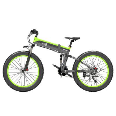 China 165-190cm [NO TAX] BEZIOR X1000 Folding Electric Bicycle 48V 12.8Ah Battery 1000W Motor Fat Tire Max Speed ​​40km/h 26 Inch for sale