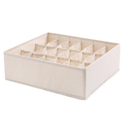 China Viable Compartmented Canvas Folding Organizer Underwear Storage Boxes Closet Cabinet for sale