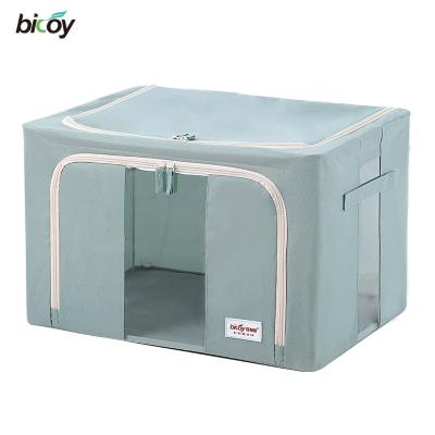 China Viable Under Bed Closet Wardrobe Organizer Storage Boxes With Lids And Double Opening Zippers Clear Windows for sale