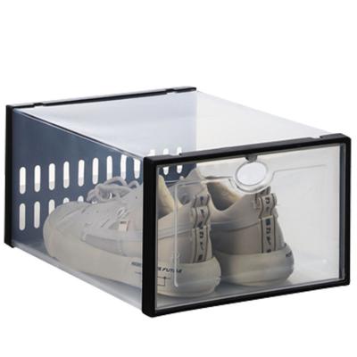 China Magnetic Shoe Storage Box Shoe Crate Viable Storage Box Thickened Transparent for sale