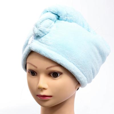 China Coral Velvet Magic Hair Drying Hat Quick Drying Microfiber Towel Quick Dry Turban For Bath Shower Pool Absorbent Machine Washable for sale