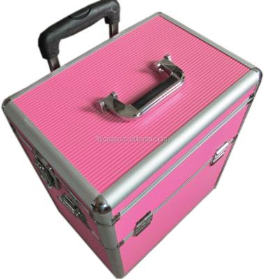 China See Photos Professional Beauty Case Trolley In Aluminum Frame Makeup Case With Wheels for sale