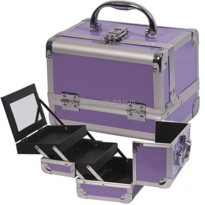 China Storage Display and Carry Clear ABS Acrylic Favorite Trolley Case Girl's Makeup Cosmetic Suitcase with Mirror and Fireproof Hard Shell for sale