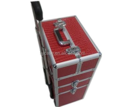 China See pictures beautify 4 in-1 aluminum cosmetics/beauty/hairdressing/trolley/box/vanity case for sale