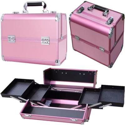 China Beautiful Fashion Aluminum Makeup Cosmetic Case Hard Case For Travel Manicure Kit for sale