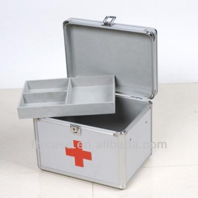 China See the photos double open aluminum medical boxes in aluminum case, first aid case with lock for sale