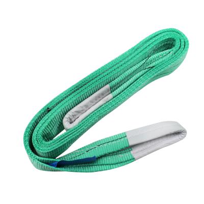 China 2T Polyester One Way Belt Green Color Polyester Webbing Sling One Way Sling for sale