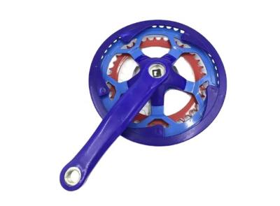 China Cor azul Roda de cadeia de bicicleta de montanha e manivela 28 38 48 T 165 MM. à venda