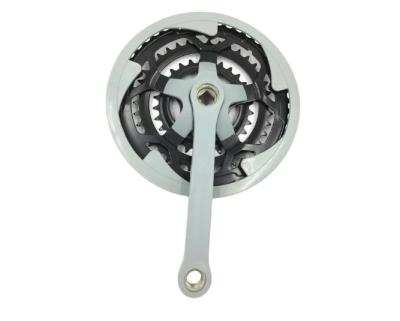 China Hot sale Gary color mountain bicycle chain wheel and crank. 3 speed  Mountain bike sprocket set 28 38 48T 165MM. for sale