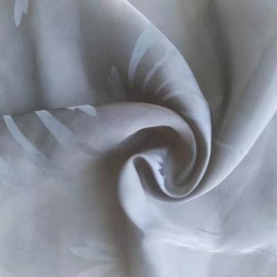 China Factory price sea-island fabric leaf jacquard anti-static silk like fabric for women's shirt skirt dress and sleepwear for sale