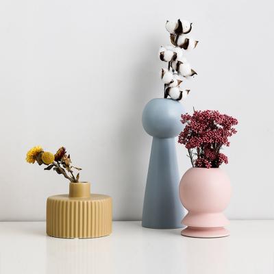 China Small Color Modern Nordic Home Decor Morandi Style Ceramic Flower Vase for sale