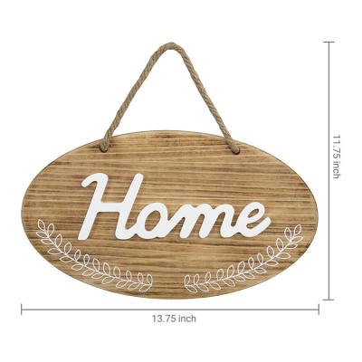 China Rustic Europe Europe Wall Hanging Home Piece or Camping Cabin Decor Sign Plaque with Rope for sale