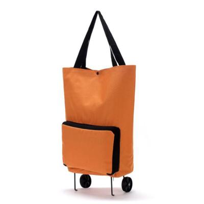 China Customized Oxford Eco-Friendly Eco-Friendly Eco-Friendly ClothTrolley Bags Folding Shopping Cart Bag Reusable Green Grocery Bags With Wheels for sale