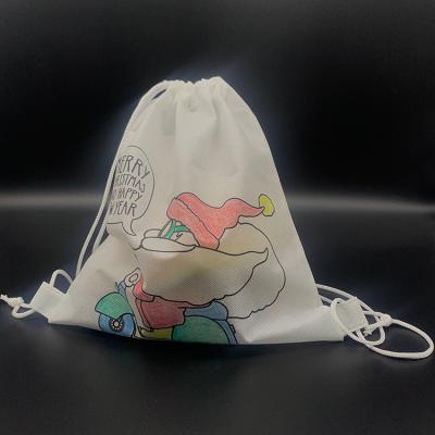 China Eco-Friendly and Economic DIY Painting Drawstring Bag Christmas Eco-Friendly and Economical Customized Non-woven Drawstring Bags with Crayons for sale