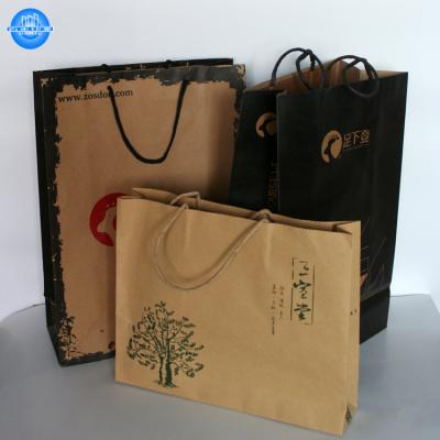 China Recyclable Custom Size Exquisite Gift Bag Printing Brown Kraft Paper Bag Printing for sale