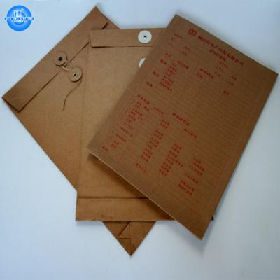 China Button And String Closure Custom Wraps Decorative Kraft Paper Envelope Printing for sale