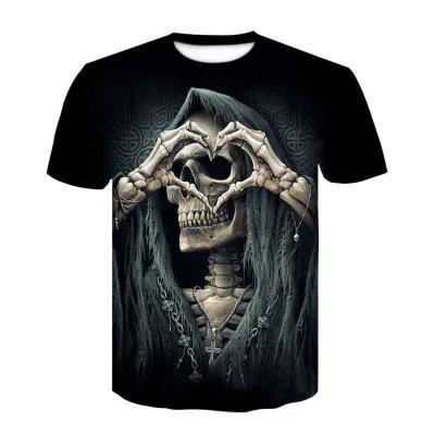 China 2022 New 3D Anti-Shrink Anti-Shrink Printed T Shirt Mens Womens T-Shirt Punk Style Tops Tees Skull T-shirt Gothic T-shirt for sale