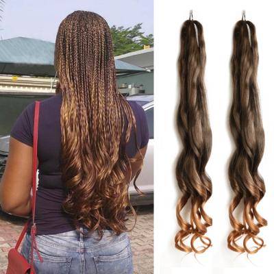 China Premium Fiber Synthetic Hair Spiral Curls Loose Wave Crochet Braids Wavy Synthetic Hair Braiding Hair French Loop Braids Extensions for sale