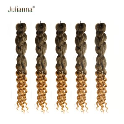 China Synthetic Fiber Julianna Coi Leray Braids With Curls Synthetic Naturally Layered Curly Curly Pre Style Goddess Curl Braiding Hair for sale