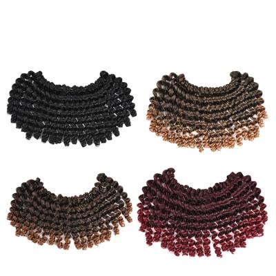 China Jamaican Synthetic Hair Premium Fiber Bounce Crochet Hair Hot Selling Nervous Wand Loop Crochet Braids 8 Inch 85G Synthetic Soft Baby Ombre For African Hair for sale