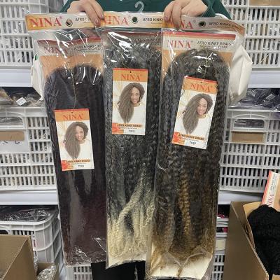 China 18Inch Marley Twist Braiding Hair Synthetic Afro Cuban Hair Extensions Premium Synthetic Curly Fiber Twist Braids for sale