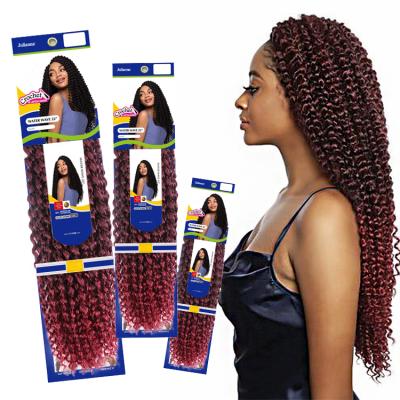 China Julianna 22 inch Premium 3 Inch Passion Twist Colored Synthetic Fiber Long Water Wave Crochet Hair Extensions Pre Braiding Passion for sale