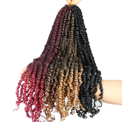 China Premium Synthetic Fiber Julianna Hair 18 Inch Afro Curly Hand Passion Twist Crochet Braid Braid Organic Hair 18 Inch Pre for sale