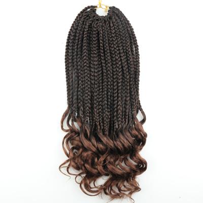 China Julianna Crochet Hair Box Braids Premium Synthetic Curly End Hair Fiber Box Braids Extension for sale