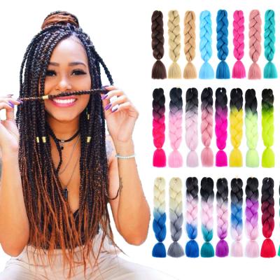 China Soft Premium Synthetic Fiber Hair Jumbo Box Braids Price Styles Color 24Inch Ombre Chinese Braid 30 Bix Crochet Jumbo Braid 48 Inch Fiber Jumbo Braid for sale