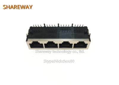 Chine Profil bas RJ45 Jack, d'étiquette port 1*4 Jack multi vers le bas de série de JGL avec le filtre à vendre