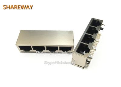 China Hefboom J1N-0012NL van Ethernet van het lusje de omhoog Lage Profiel 100/1000 de Haven van basis-T 1x4 Te koop