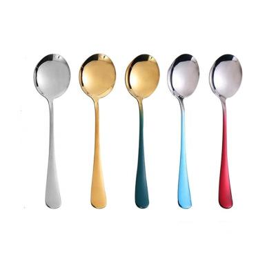 China 18Cm*4.5Cm Kitchen Coffee Tea Spoon Roestvrij Staal Mengen Thee Disposable Multicolor Keuken Servies Dessert Cake Scoop Accessories for sale