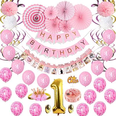 China 100% Eco-friendly Kids 1st Birthday Party Decorations Supplies For Girl for sale