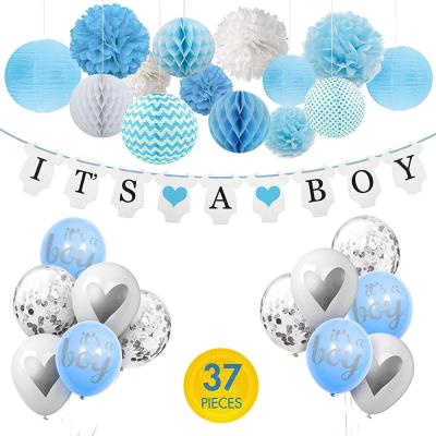 China 100% Eco-Friendly It's A Boy Banner Balloon Decoration Baby Shower Supplies for sale