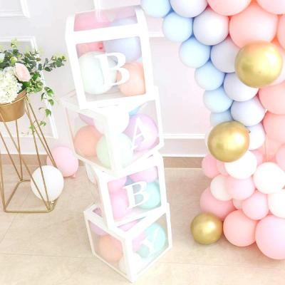 China Handmade baby shower balloon box decorations for boy and girl for sale