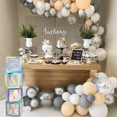 China 100% Eco-friendly transparent balloon boxes for baby shower favor decoration box party decoration for sale